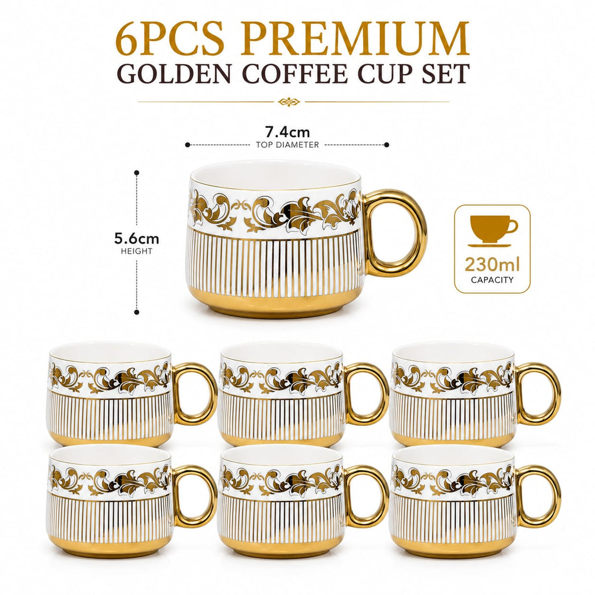 Gold souvrine mug set