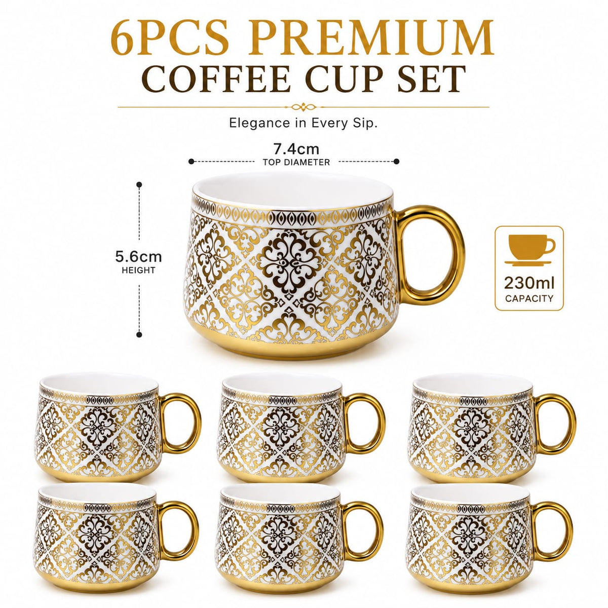 Gold oric Bloom mug set