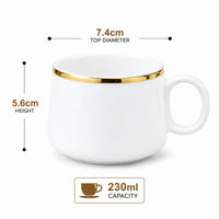 Gold rim line mug set