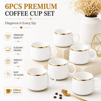 Gold rim line mug set