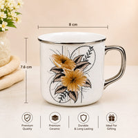 Platinum floral mug set