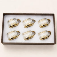 Gold grid mug set