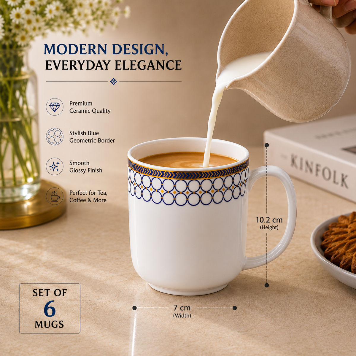 Cobalt Crown Mug Set