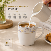 Opaline Gold Mug set - golden border design