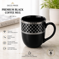 Noir Luxe Mug Set - black +silver border