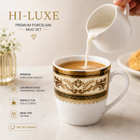 Golden Heritage Mug set - White with Heavy Golden Border
