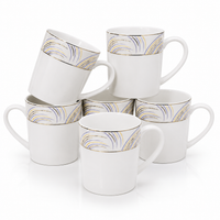 Opaline Gold Mug set - golden border design