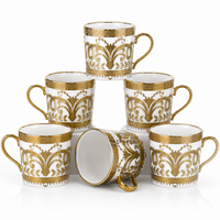 Golden Crest Mug Set - White +light grey