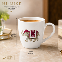 Golden Crystal Tumbler Set - White with Elephant Design