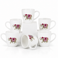 Golden Crystal Tumbler Set - White with Elephant Design