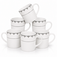 Aria Porcelain Mug set - silver printed design