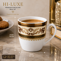 Golden Heritage Mug set - White with Heavy Golden Border
