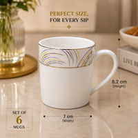 Opaline Gold Mug set - golden border design