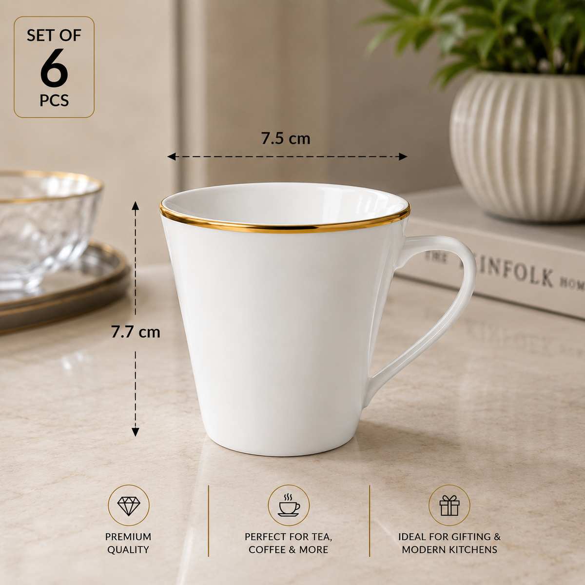 Ivory Crown mugs set