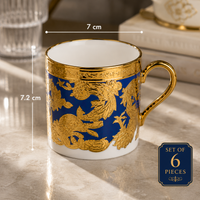 Imperial Ivory Mug set - white +royal blue design