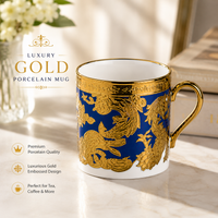 Imperial Ivory Mug set - white +royal blue design