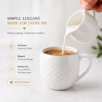 Golden Pearl Mug Set - White with Golden Line