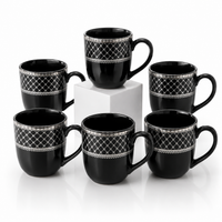 Noir Luxe Mug Set - black +silver border