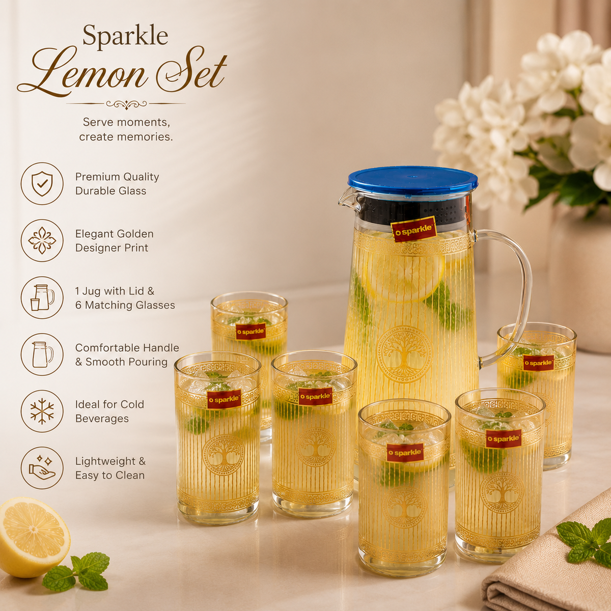 Golden Tree Glass Lemon Set)