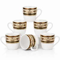 Golden Heritage Mug set - White with Heavy Golden Border