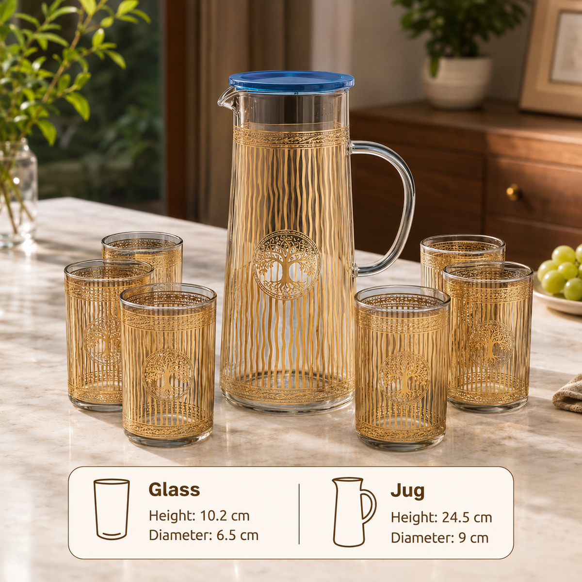 Golden Tree Glass Lemon Set)