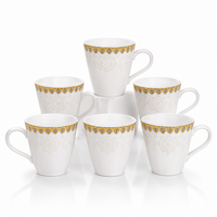 Ivory Heirloom Mug Set - white + golden design