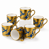Imperial Ivory Mug set - white +royal blue design