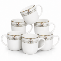Royal Emblem Mug Set - antique golden design